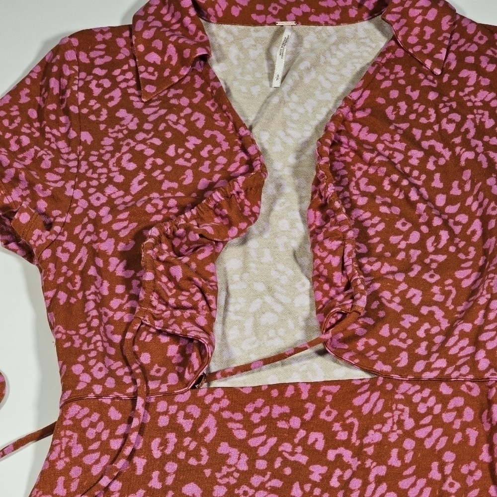 Free People Women's Marsaille Mini Dress Rust Combo Size Small NWT - Picture 12 of 16